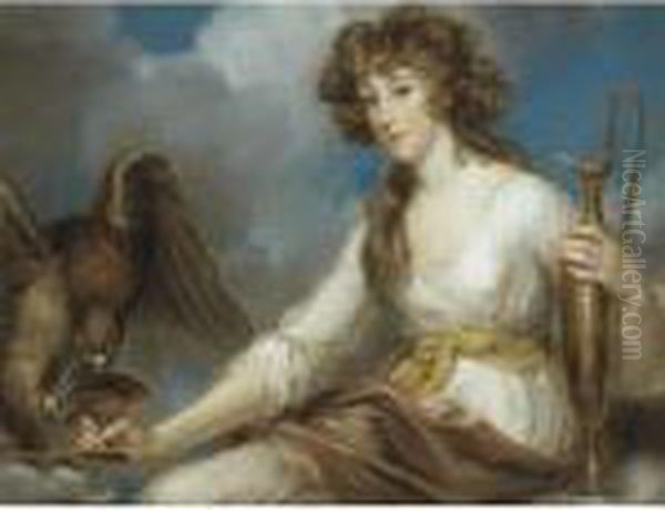 A Portrait Of Sarah White As Hebe Oil Painting by John Russell