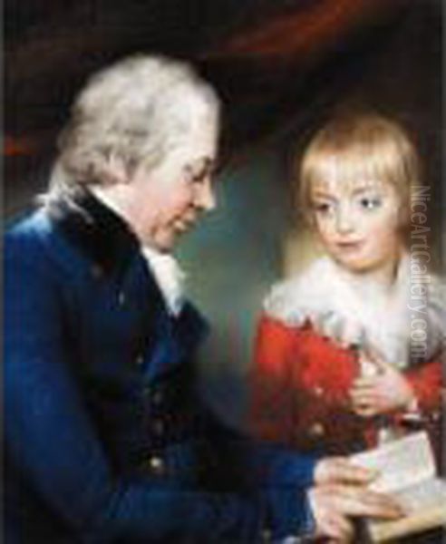 Thomas Pitt And His Son William Oil Painting by John Russell