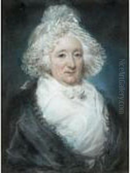 Portrait Of An Elderly Lady Oil Painting by John Russell