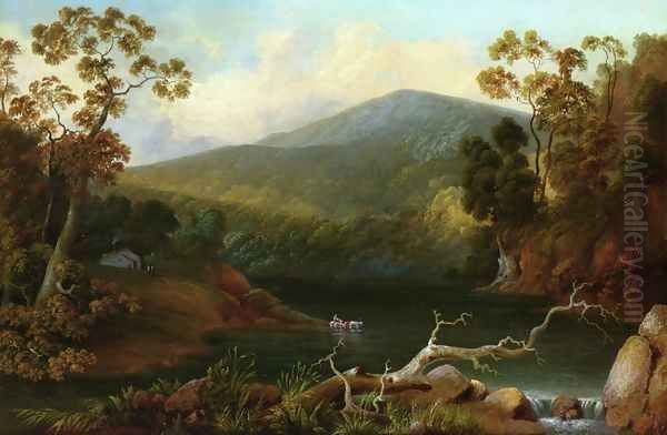 River Landscape Oil Painting by Joshua Shaw