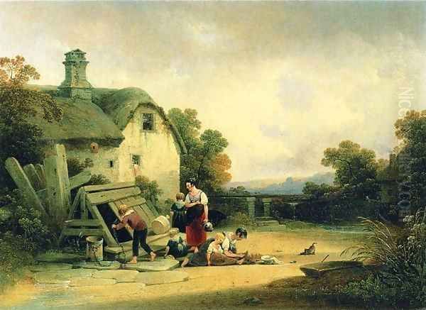 The Country Well 1843 Oil Painting by Joshua Shaw