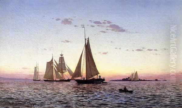 Lower New York Bay Oil Painting by Warren W. Sheppard