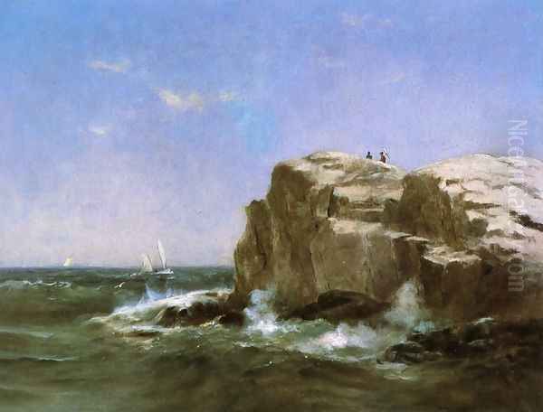 Coastal Rocks Oil Painting by Warren W. Sheppard