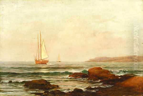 Sailing by the Coast Oil Painting by Warren W. Sheppard