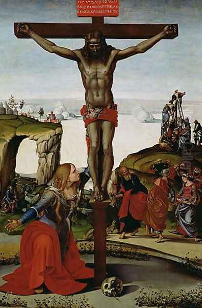 Crucifixion with Mary Magdalene, c.1505 Oil Painting by Luca Signorelli