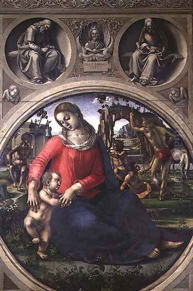 Madonna and Child, 1490-95 Oil Painting by Luca Signorelli