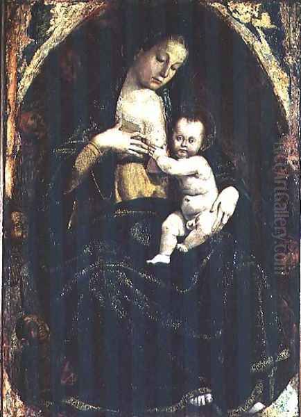 Madonna and Child with Cherubs Oil Painting by Luca Signorelli