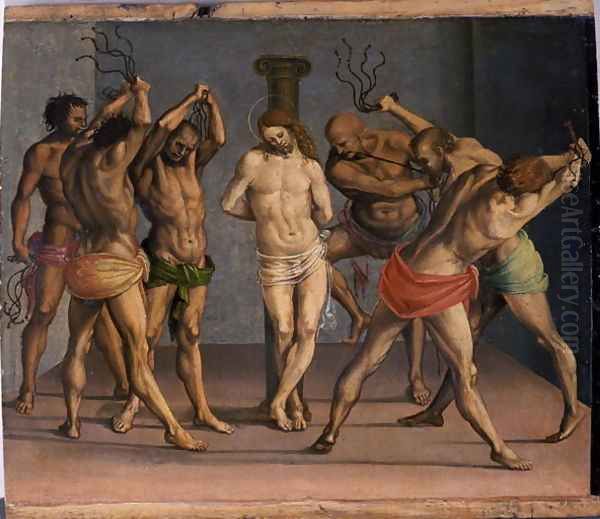 The Flagellation of Christ, c.1507 Oil Painting by Luca Signorelli