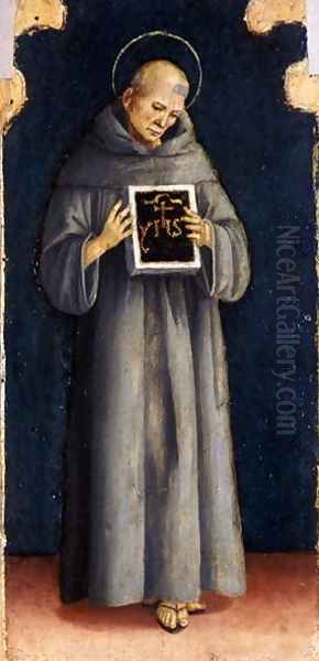 St. Bernard of Siena, c.1515-20 Oil Painting by Luca Signorelli