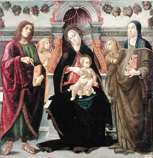 Virgin and Child with Two Saints Oil Painting by Luca Signorelli