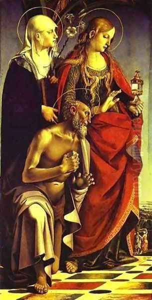 Saugustine Catherine Of Alexandria And Anthony Of Padua Right Wing Of The St Agosino Altarpiece Detail 1498 Oil Painting by Luca Signorelli