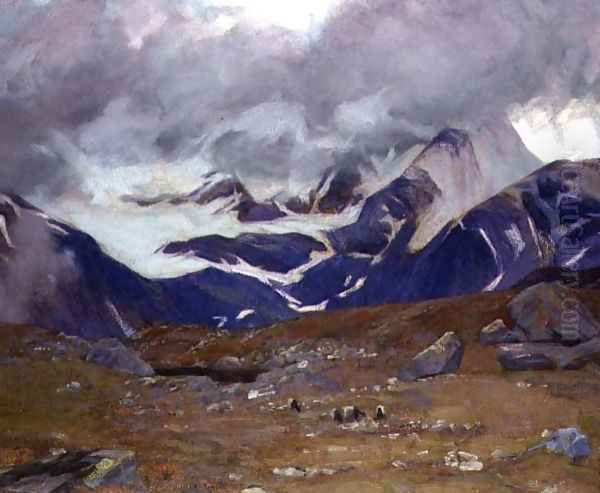 Where Chavez Flew, the Simplon Pass, 1911 Oil Painting by Adrian Scott Stokes