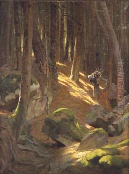 Twilight in a Forest Oil Painting by Adrian Scott Stokes