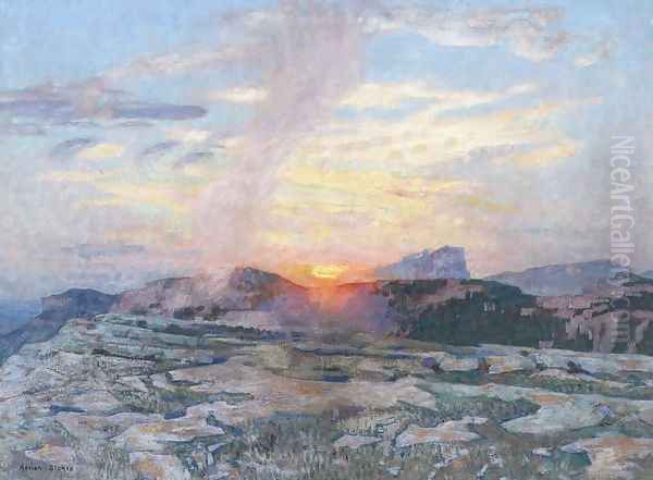 Sunset in Provence, c.1927 Oil Painting by Adrian Scott Stokes