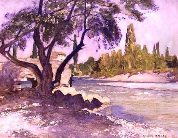 The Durance at Sisteron, France Oil Painting by Adrian Scott Stokes