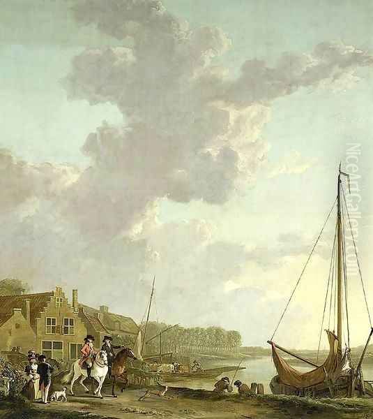 An Extensive River Landscape 2 Oil Painting by Abraham van, I Strij