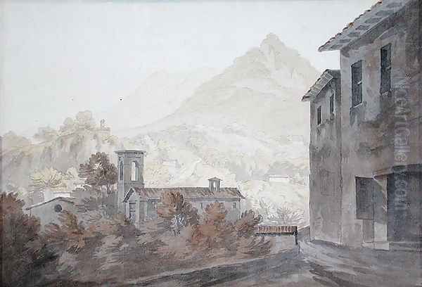 Lake Lugano Oil Painting by John Warwick Smith