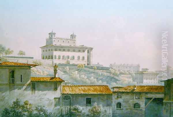 The Villa Medici, Rome, 1784 Oil Painting by John Warwick Smith