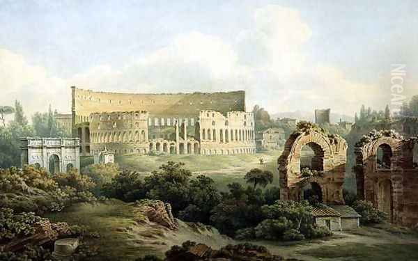 The Colosseum, Rome, 1802 Oil Painting by John Warwick Smith