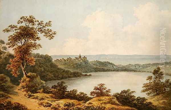 Lake Albano Oil Painting by John Warwick Smith