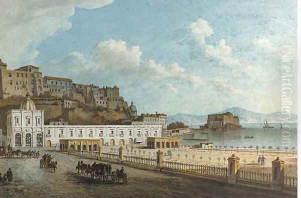 The Chaia, Naples Oil Painting by John Warwick Smith