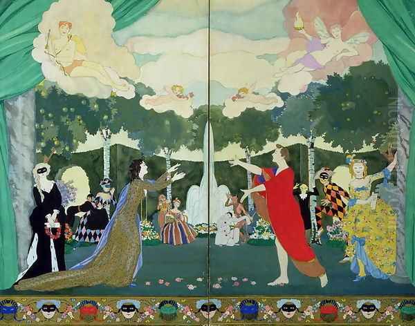 Curtain Design for the 'Free Theatre' in Moscow, 1913 Oil Painting by Konstantin Andreevic Somov