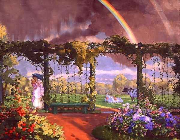 Landscape with a Rainbow, 1915 Oil Painting by Konstantin Andreevic Somov