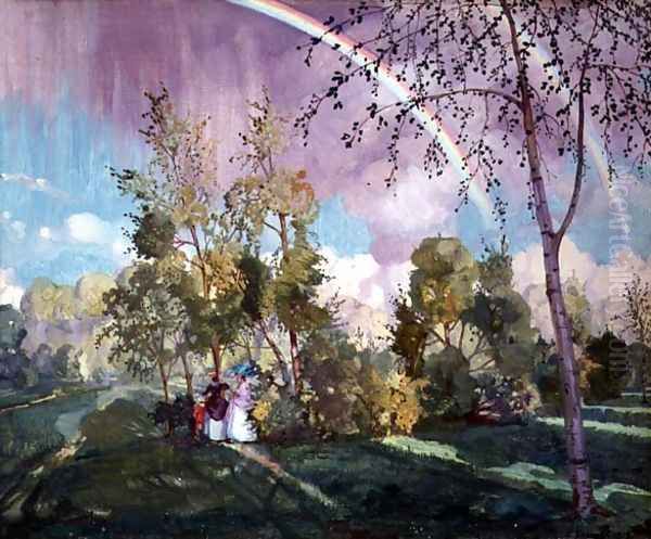 Landscape with a Rainbow, 1919 Oil Painting by Konstantin Andreevic Somov