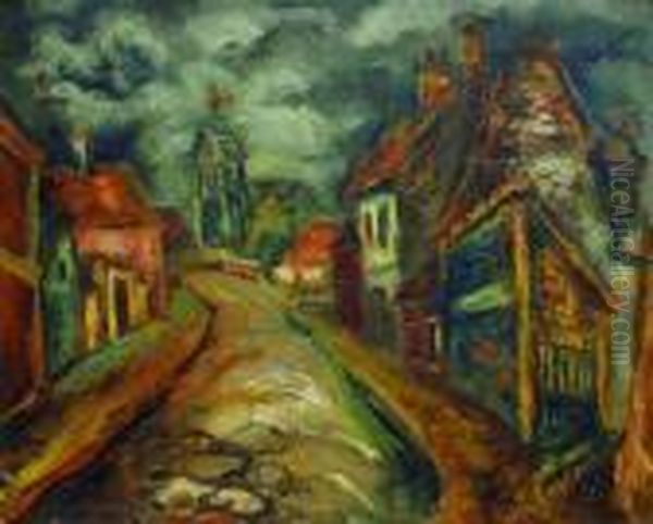 La Rue Montante. Oil Painting by Issachar ber Ryback