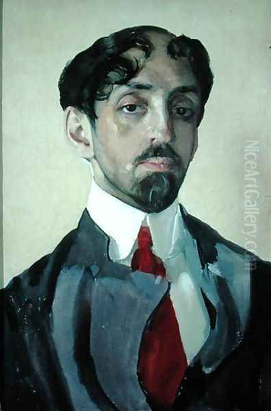 Portrait of Mikhail Kuzmin (1875-1936), 1909 Oil Painting by Konstantin Andreevic Somov