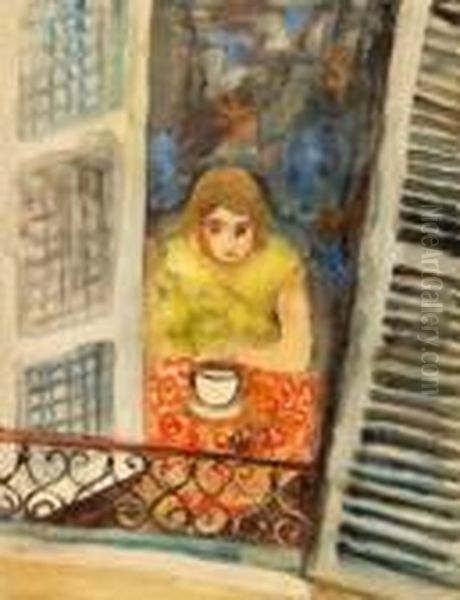 Woman Near A Window Oil Painting by Issachar ber Ryback