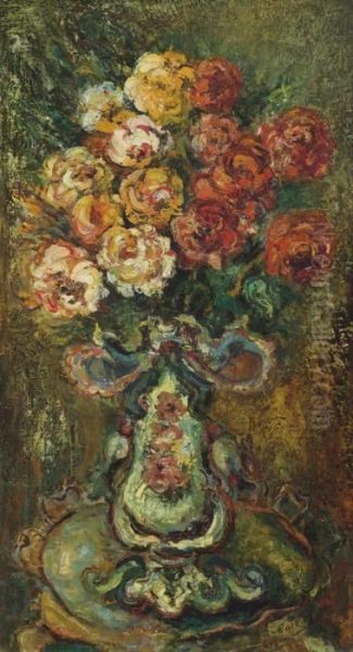 Vase De Fleurs Oil Painting by Issachar ber Ryback