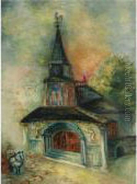 Eglise A Saint Denis A L'ile De Brea Oil Painting by Issachar ber Ryback