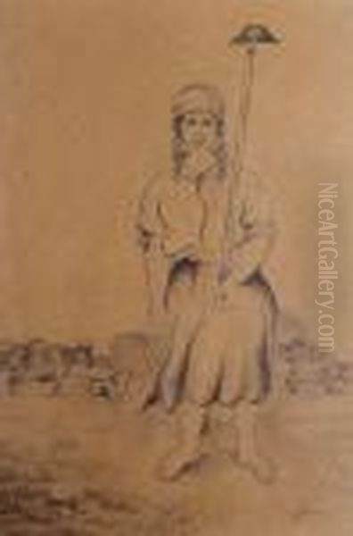 Woman Farmer Oil Painting by Issachar ber Ryback