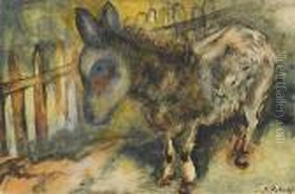 Donkey Oil Painting by Issachar ber Ryback