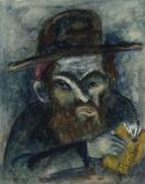 Juif Orthodoxe Oil Painting by Issachar ber Ryback