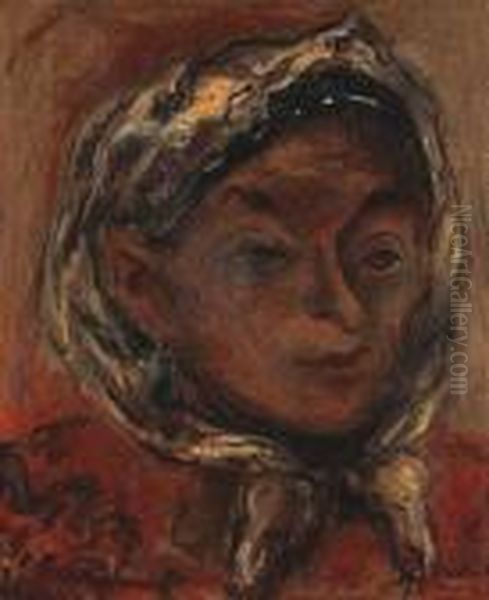 Portrait Of A Woman Oil Painting by Issachar ber Ryback