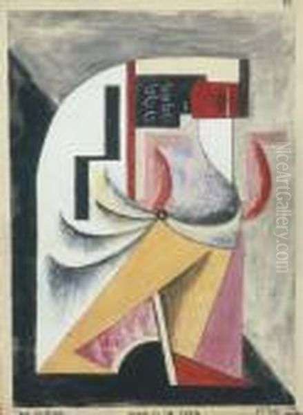 Cubist Composition Oil Painting by Issachar ber Ryback