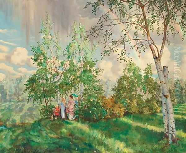 The Rainbow Oil Painting by Konstantin Andreevic Somov