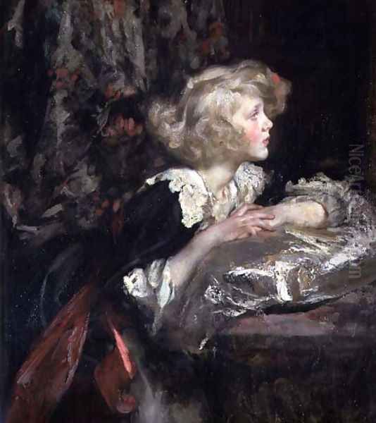 Portrait of Lady Diana Manners, later Lady Diana Cooper Oil Painting by James Jebusa Shannon