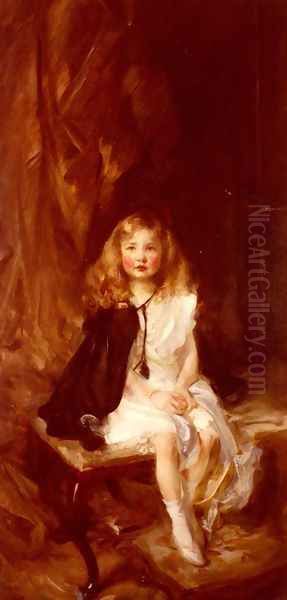 Bridget, Daughter of Harold Nickols, Esq. Oil Painting by James Jebusa Shannon