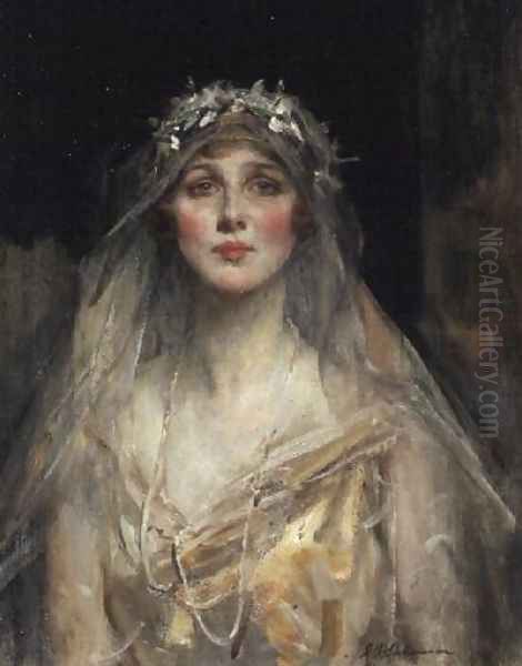 Portrait of a Bride Oil Painting by James Jebusa Shannon