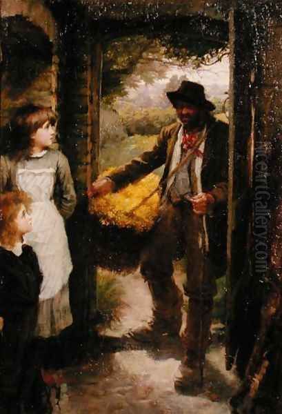 The Cowslip Gatherer Oil Painting by James Jebusa Shannon