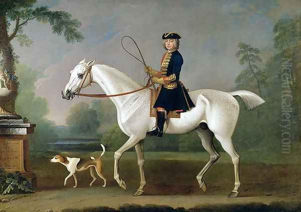 Sir Roger Burgoyne Riding Badger, 1740 Oil Painting by James Seymour