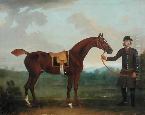 Old Fox held by a Groom Oil Painting by James Seymour