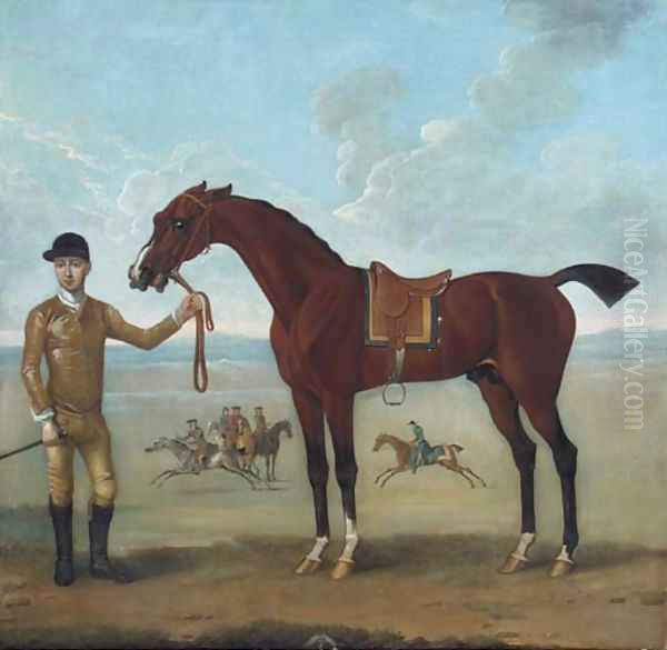 The Duke of Devonshire's Flying Childers held by a jockey Oil Painting by James Seymour