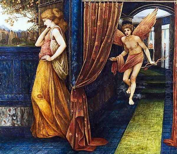 Cupid and Psyche Oil Painting by John Roddam Spencer Stanhope