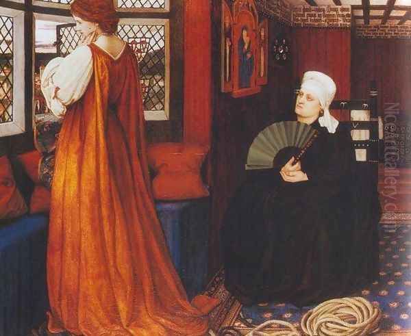 Juliet and Her Nurse Oil Painting by John Roddam Spencer Stanhope