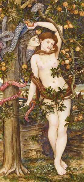 Temptation Of Eve Fsr Oil Painting by John Roddam Spencer Stanhope