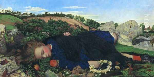 Robins of Modern Times Oil Painting by John Roddam Spencer Stanhope